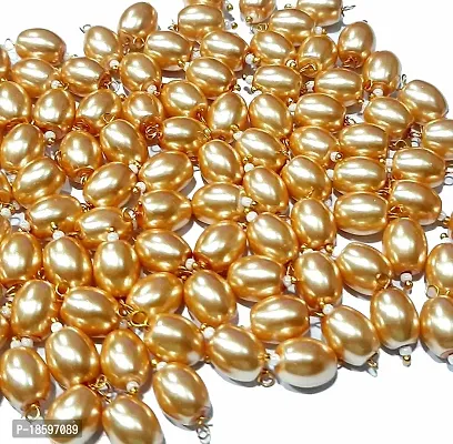 Beads  Crafts: Oval Shape Glass Hanging Beads 10mm for Jewelry Making, Necklace, Earring, Bracelet, Embroidery, Dress and DIY Kit (Pack of 100 Pcs) (LCT)-thumb0