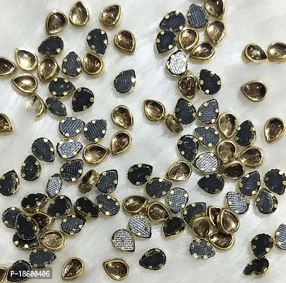 Beads  Crafts: Kundan Stone Drop Shape for Embroidery, Craft and Jewelry Making (Pack of 100 GMS)