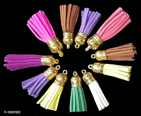 Beads  Crafts: Artificial Leather Tassels Craft, Earring Making and Decoration Purpose (Pack of 12 Pcs.)