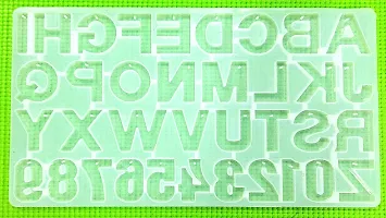 Beads  Crafts Resin Art Silicone Casting Mold ABCD and Number Together with Hole for Key Chain Jewellery Moulds DIY Coaster Molds Alphabet and Numbers Shape - white-thumb1