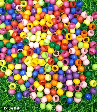 Beads  Crafts: Multicolour Round Plastic Beads for Beading, Jewellery Making 8mm (Pack of 100 GMS)