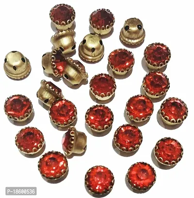 Beads  Crafts: Round Glass Clip Stones 8mm for Jewelry Making, Embroidery, Dress and DIY Craft (Pack of 100 Pcs) (Red)-thumb0
