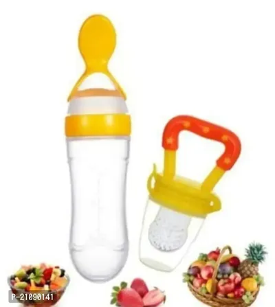 Combo of Babies Veggie Feed Bottle  - Fruit Nibbler/,Soft Pacifier/Feeder for 0 to 12 Months | Daily Needs Items for Unisex Kids - Infant Assorted Design  and Colour (sent as per stock available)-thumb2