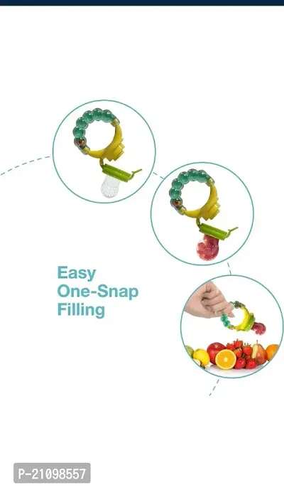 Silicone Food/Fruit Nibbler with Extra Mesh, Soft Pacifier/Feeder, Teether for Infant Baby, Infant, Assorted colours, BPA Free-thumb4