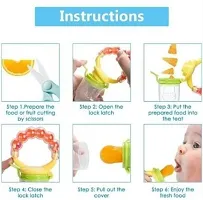 Silicone Food/Fruit Nibbler with Extra Mesh, Soft Pacifier/Feeder, Teether for Infant Baby, Infant, Assorted colours, BPA Free-thumb4