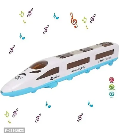 Metro Train High Speed BumpGo Action Bullet Train Toy For Kids,Colorful Led Light EffectMusical Sound Toy For Both Boy'SGirl'S,White-thumb0