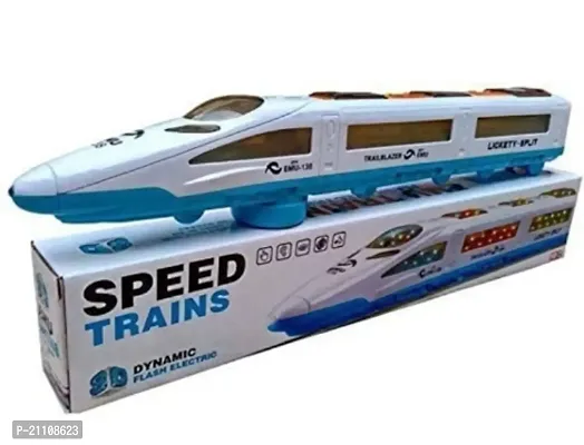 Metro Train High Speed BumpGo Action Bullet Train Toy For Kids,Colorful Led Light EffectMusical Sound Toy For Both Boy'SGirl'S,White-thumb4