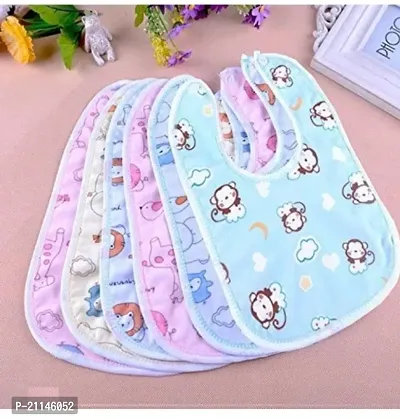 Baby Soft Bibs/Apron/Laliya Cute Multi Print|with Tich Button| Waterproof Bib Set -Print May Vary (Pack of 3)-thumb0