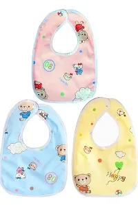 Baby Soft Bibs/Apron/Laliya Cute Multi Print|with Tich Button| Waterproof Bib Set -Print May Vary (Pack of 3)-thumb2
