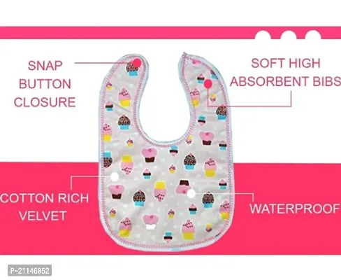 Baby Soft Bibs/Apron/Laliya Cute Multi Print|with Tich Button| Waterproof Bib Set -Print May Vary (Pack of 3)-thumb4