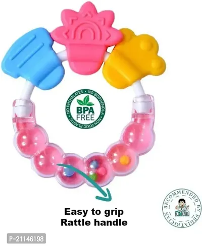 Baby-Kids Silicone Fruit Shape Teether Rattel Nibbler Combo Pack of 2-thumb2