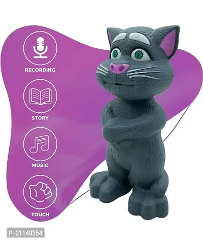 Intelligent Mimicking Tom Talking Toys for Kids, Story Tellling and Singing Voice Recording Toy, Black or White, 3+Years (Set of 1)