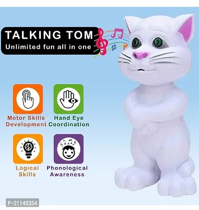 Intelligent Mimicking Tom Talking Toys for Kids, Story Tellling and Singing Voice Recording Toy, Black or White, 3+Years (Set of 1)-thumb5