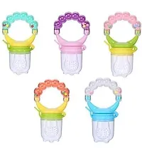 Same As Shown (colour may vary) Organic Baby's BPA-Free Silicone Nipple Food Nibbler for Fruits with Rattle Handle Pack of 1-thumb2