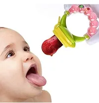 Same As Shown (colour may vary) Organic Baby's BPA-Free Silicone Nipple Food Nibbler for Fruits with Rattle Handle Pack of 1-thumb4