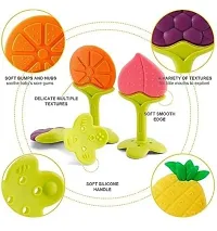 Silicone Fruit Shape Teether for Baby 6-12 Months| Baby Teether 3-6 Months Babies| Round Teether for 6 to 12 Months Baby Bpa Free Combo Pack (Colour and Shape may vary)-thumb4