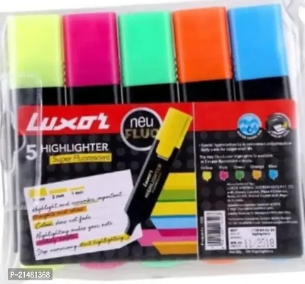 Original Highlighter Fluorescent | Assorted | Set of 5 | Versatile: School, Home  Office | Perfect for Professional  Student Work-thumb0