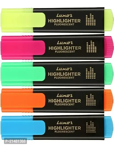 Original Highlighter Fluorescent | Assorted | Set of 5 | Versatile: School, Home  Office | Perfect for Professional  Student Work-thumb3