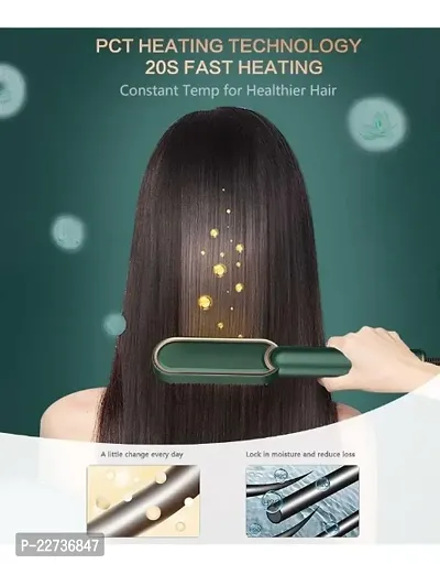 Hair Straightener Comb for Women  Men, Hair Styler, Straightener Machine Brush/PTC Heating Electric Straightener with 5 Temperature Multicolor (lcolour sent as per stock available)-thumb3