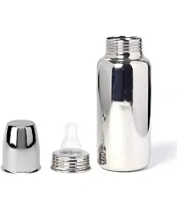 Baby Feeding PURE Stainless Steel Bottle 240ml with Silicone Nipple Steel Feeding Bottle BPA Free-thumb4