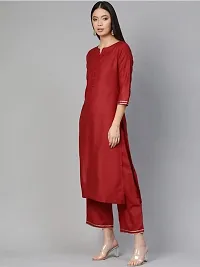 Rajvi Creation Store Women's Rayon Straight Kurta Palazzo Pant with Dupatta Set Button2-thumb1