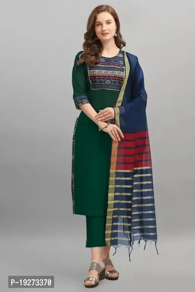 Fancy Cotton Kurti With Dupatta for Women-thumb0