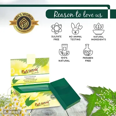 Pal's World Nature Neem Soap | Natural Soap | Handmade Soap | Chemical Free soap | Cleanser Herbal Ayurvedic Soaps 75g (Pack of 3)-thumb3