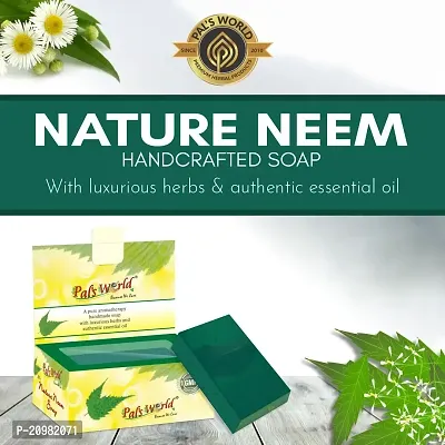 Pal's World Nature Neem Soap | Natural Soap | Handmade Soap | Chemical Free soap | Cleanser Herbal Ayurvedic Soaps 75g (Pack of 3)-thumb2