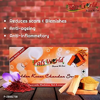 Pal's World Summer Glowing Skin Care Golden Kesar Chandan Soap - Pack of 5-thumb3