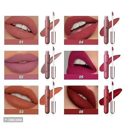 6-Pc Matte Nude Liquid Lipstick Set - Long-Lasting  Pigmented Shades-thumb2