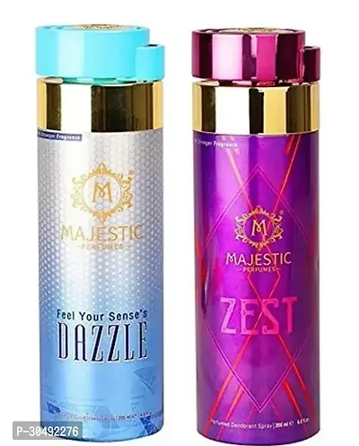 Majestic Perfumes Dazzle/Zest Unisex Deodorant Spray- Pack Of 2 (200ml Each)