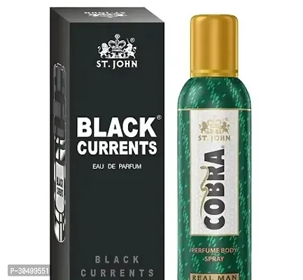 Cobra Deodorant No Gas Real Man 100ml Black Current 50ml Perfume Combo Pack Perfume Body Spray - For Men Women 150 ml, Pack of 2