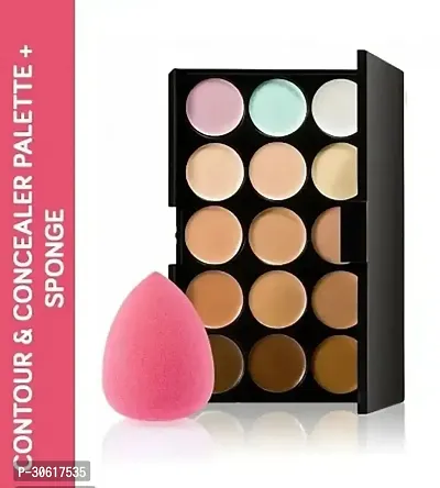 15 Colors Contour  Concealer Palette + Sponge-thumb0