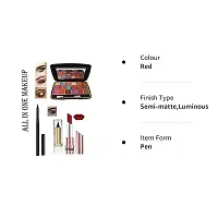 All In One Makeup Kit (1pc Lipsticks,1 Eye Shadow,1 Eyeliner, 1 Kajal,) Set Of 4 Pcs (red)-thumb1