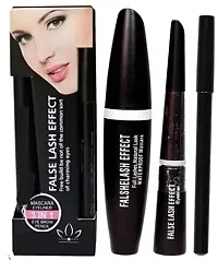 Make Up combo Set  Eyeliner Mascara, Eyebrow Pencil Makeup Brush Set Of 7 Pcs Perfect Combo-thumb2