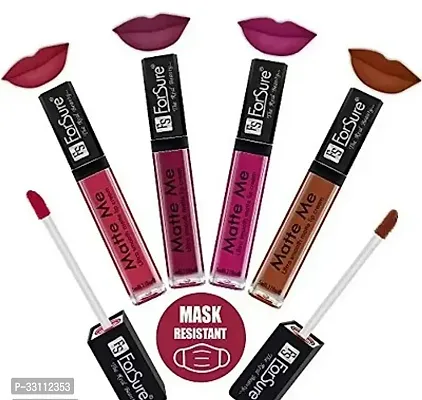 Long Lasting Liquid Lipstick Pack of 4)