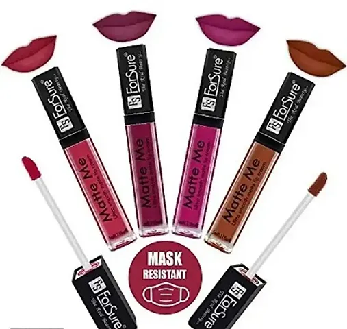 ForSure Matte Me Liquid Lipstick Non - Transferable (Pack of 4)