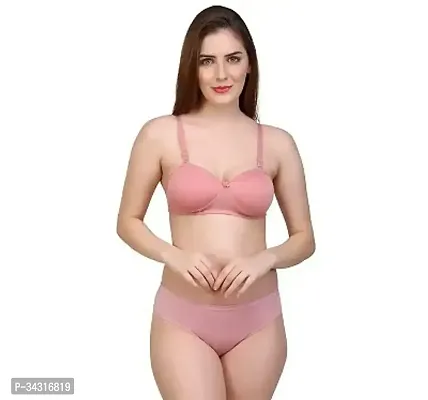 Women's Cotton Blend Lightly Padded Bra and Panty Pack of 3-thumb2