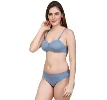 Women's Cotton Blend Lightly Padded Bra and Panty Pack of 3-thumb2