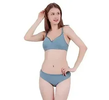 Women's Cotton Blend Lightly Padded Bra and Panty Pack of 3-thumb2