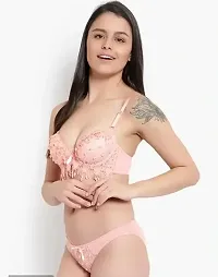 Stylish Peach Cotton Lingerie Set for Women-thumb2