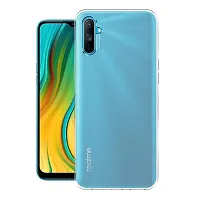 RichCell Soft Silicone|Perfect Fitting Hybrid Edge to Edge Side Protection Transparent Back Cover for Realme C3-thumb1