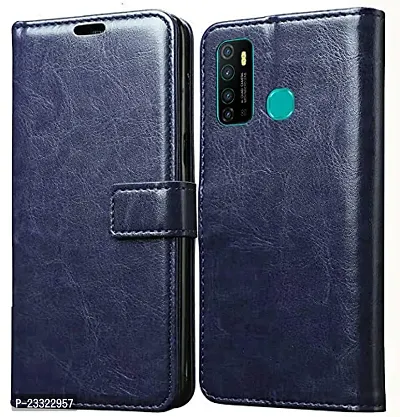 Rich Cell Shockproof Vintage Flip Back Cover For Infinix Hot 9 - Blue-thumb0