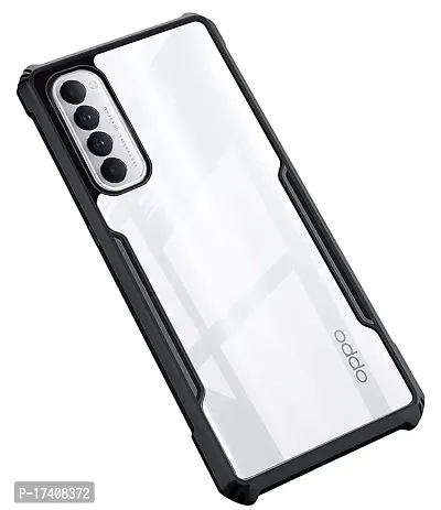 Rich Cell Shockproof Crystal Clear Eagle Back Cover With 360 Protection for Oppo Reno 4 Pro - Black-thumb0