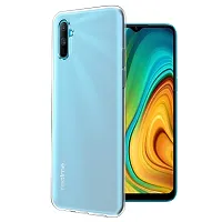 RichCell Soft Silicone|Perfect Fitting Hybrid Edge to Edge Side Protection Transparent Back Cover for Realme C3-thumb2