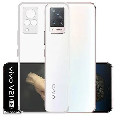 Rich Cell Soft Silicone|Perfect Fitting Hybrid Edge to Edge Side Protection Transparent Back Cover for Vivo V21