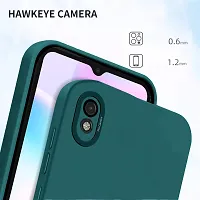 Cute Click Soft Silicone Slim Matte Liquid Silicone TPU | Shockproof Slim Back Cover Case for Redmi 9A  - Green-thumb3