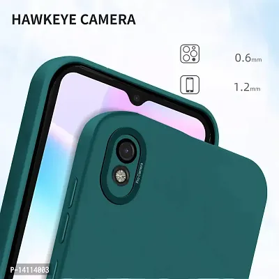 Cute Click Soft Silicone Slim Matte Liquid Silicone TPU | Shockproof Slim Back Cover Case for Redmi 9A  - Green-thumb4