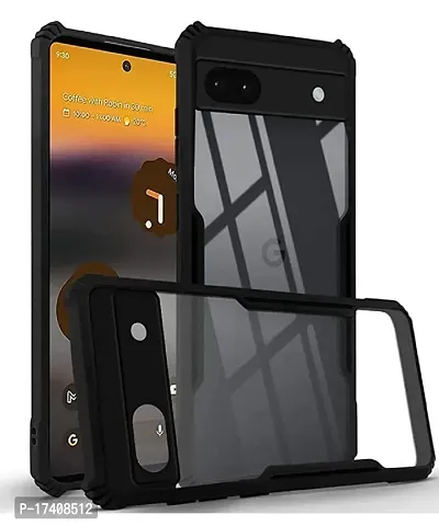 Rich Cell Shockproof Crystal Clear Eagle Back Cover With 360 Protection for Pixel 6A - Black-thumb0