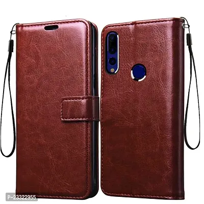 Rich Cell Shockproof Vintage Flip Back Cover For Honor Y9 Prime (2019) - Brown